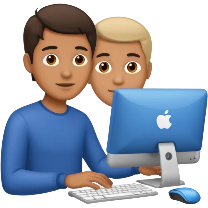 man using computer emoji