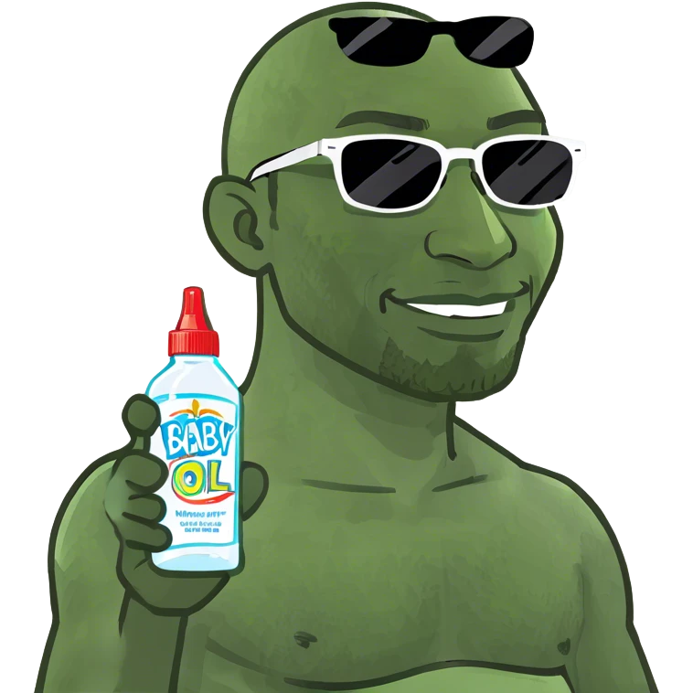 African American man with baby oil  emoji