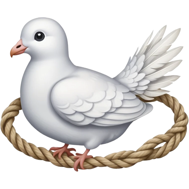 Dove tied with a rope emoji