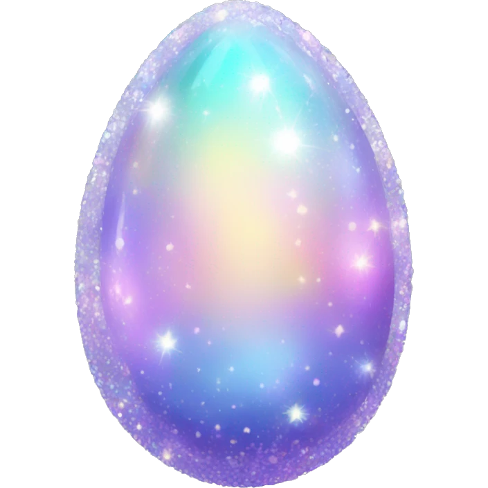 Sparkly glossy Pastel iridescent crystal egg emoji