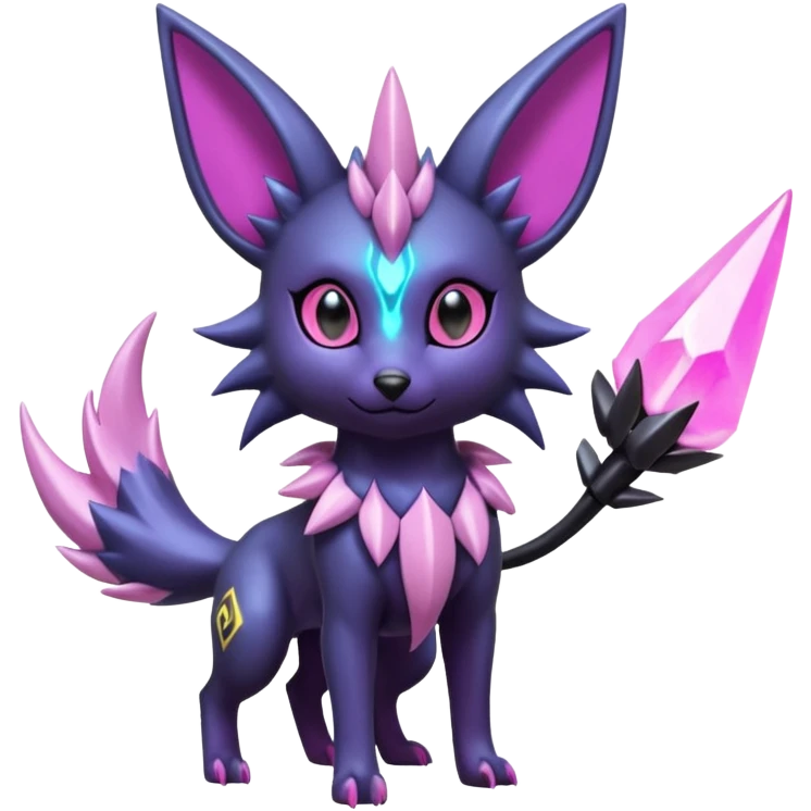 White and magenta pastel soft glossy smooth alloy divine holy legendary epic ethereal fantasy cyperpunk futuristic feral Manectric-Luxray-Umbreon-Espeon-Amaura-Electrike-fusion-creature  emoji
