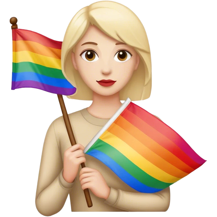woman with lgbt flag emoji