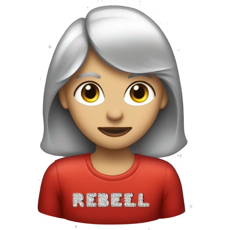 The word Rebels in red with silver rhinestones  emoji