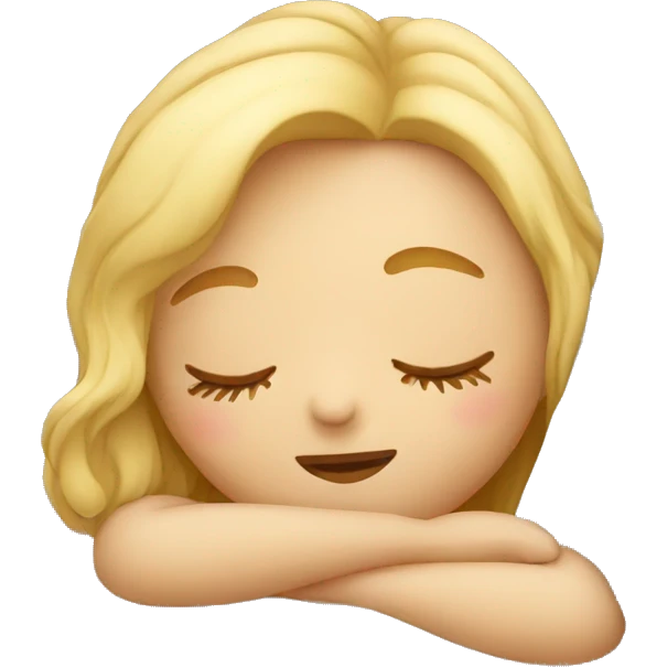 Blonde girl sleeping in bed emoji