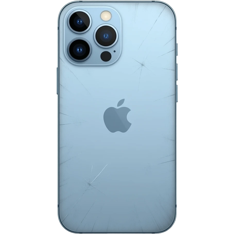make this iphone 13 light blue covered with dust and scratches emoji