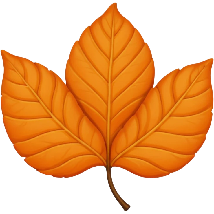 Flat Orange one leaf  emoji