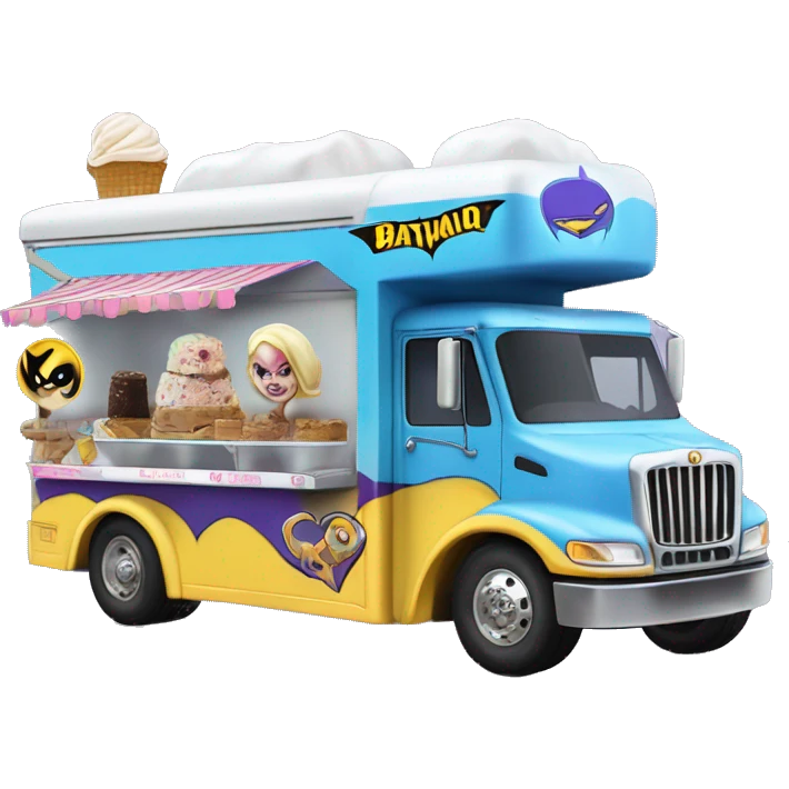 Batgirl’s fast hot rod tri axle ice cream truck  emoji