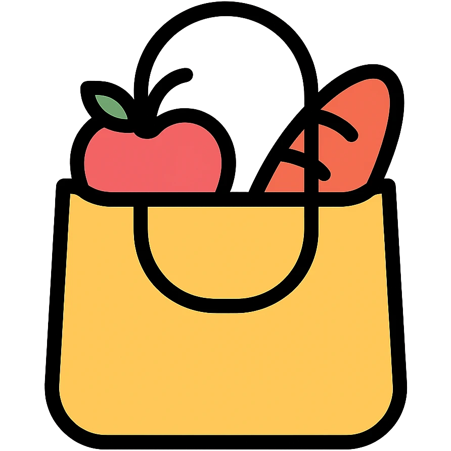 colored icon of a shopping bag representing goods emoji