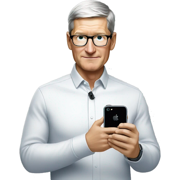 tim cook holding iphone emoji