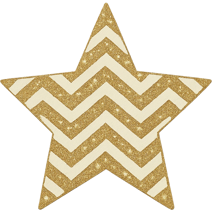 mini star with a chevron pattern, glamorous and stylish, no background emoji