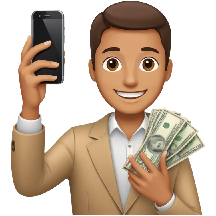 Earning money from phone selfie  emoji