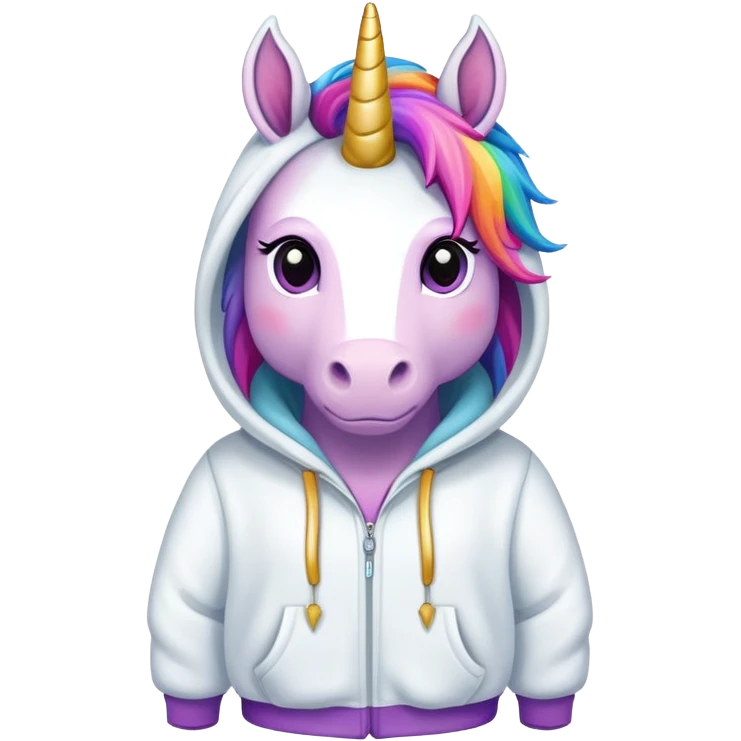 unicorn wearing a hoodie emoji