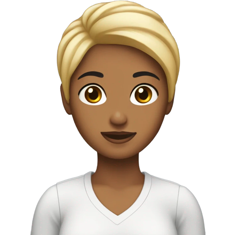 Chica morena de pelo negro lacio  emoji