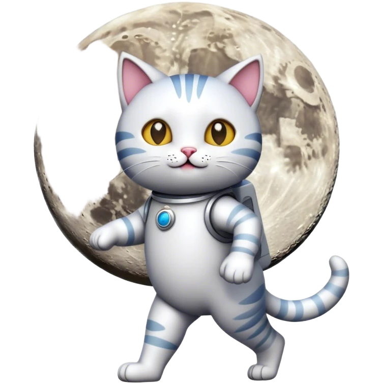 a cat walking on the moon emoji