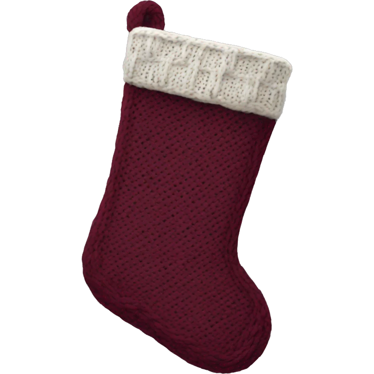 Maroon knit christmas stocking emoji