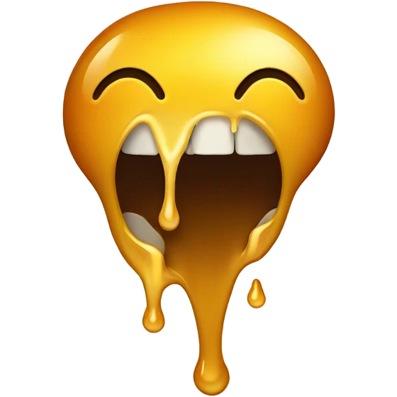 honey dripping out of mouth in shape of bone emoji