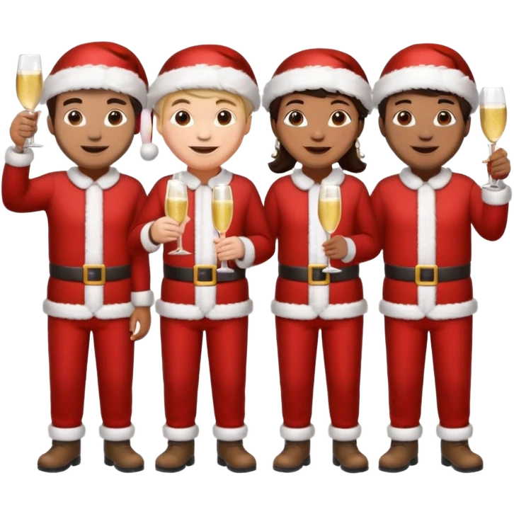 create a realistic emoji shwoing logistic workers celebrating christmas emoji