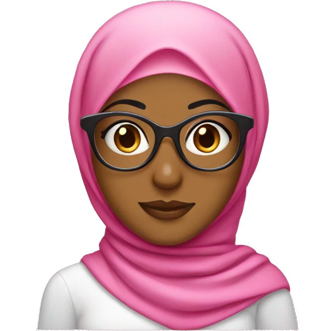 hijabi girl wearing pink glasses  emoji