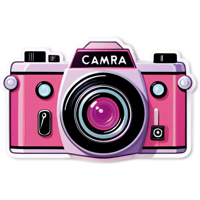 Pink vintage camera emoji