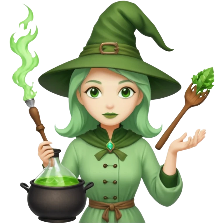green witch cooking potion emoji
