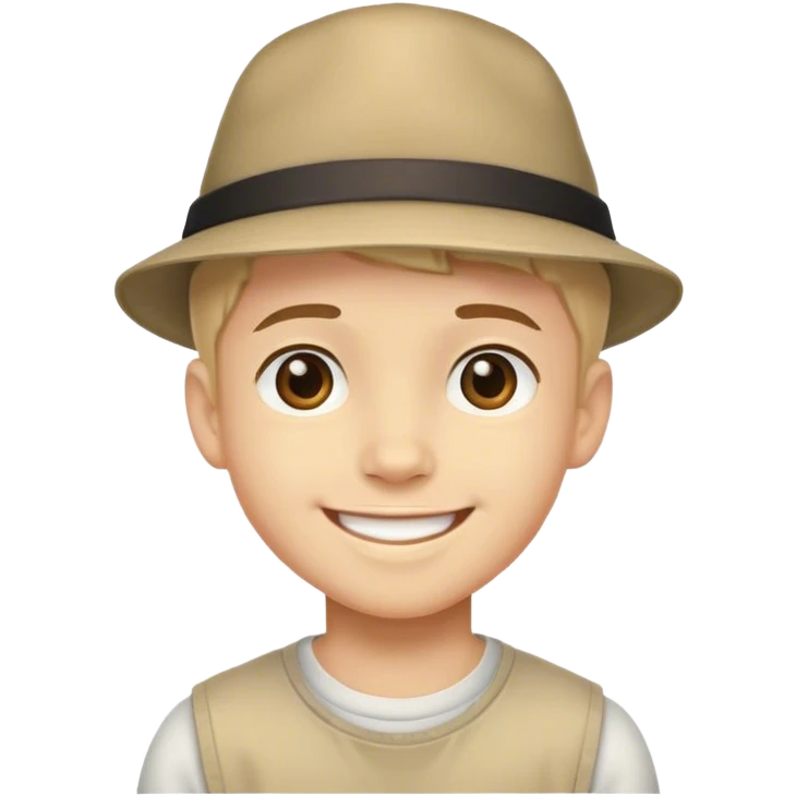smiling boy in a hat emoji