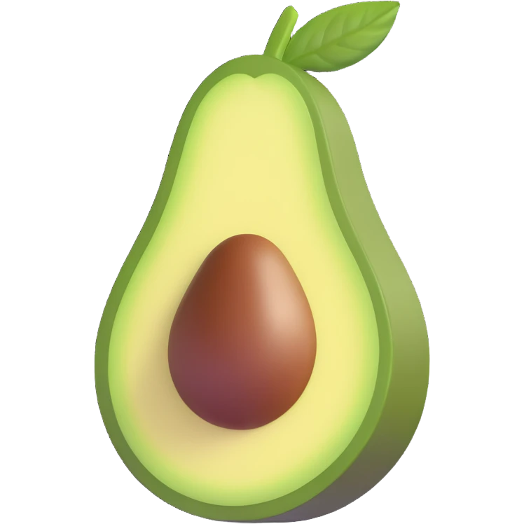 soft and rounded avocado emoji