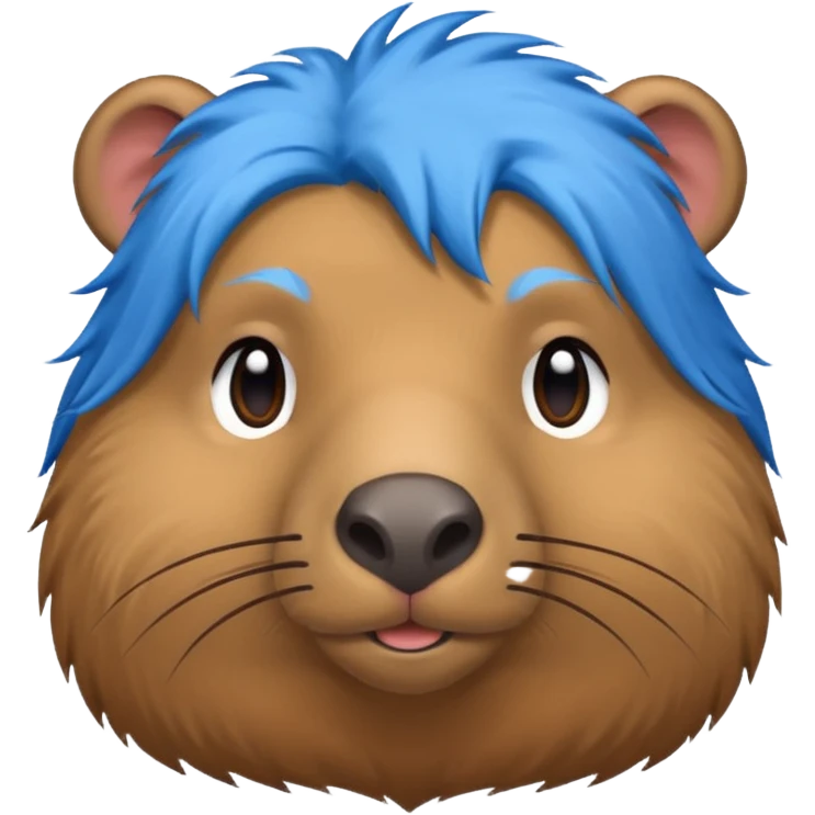 Capybara with blue hair emoji