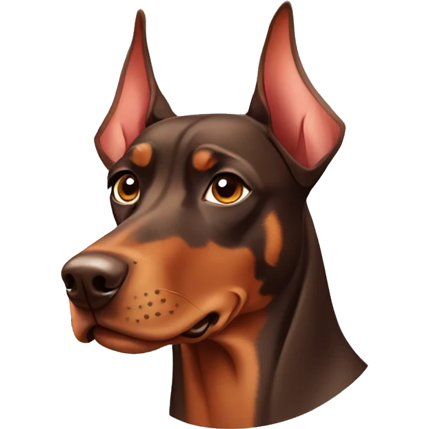 Red Doberman pinscher with bows emoji