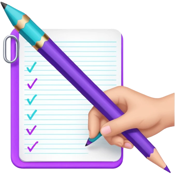 Glitter Purple and Cian pencil hand write  emoji