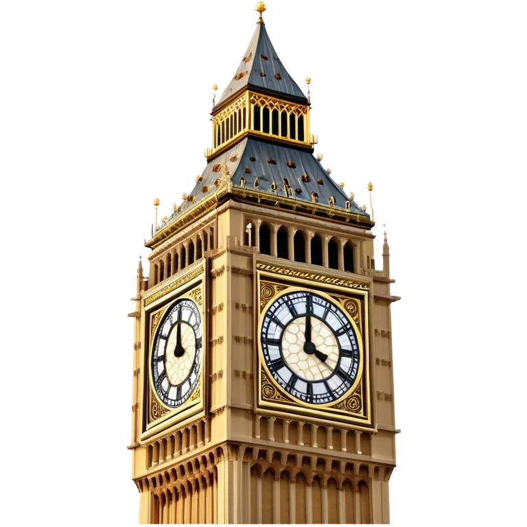 Cinematic Realistic Big Ben Landmark Emoji, showcasing the historic clock tower in exquisite detail rendered with dynamic lighting and rich textures that highlight its timeless grandeur. emoji