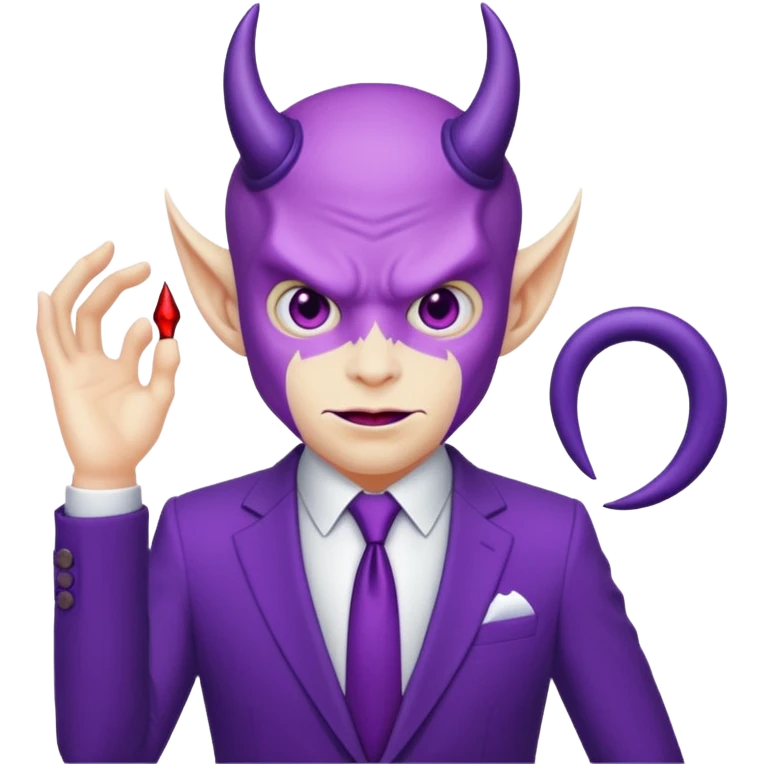 purple devil with suit emoji