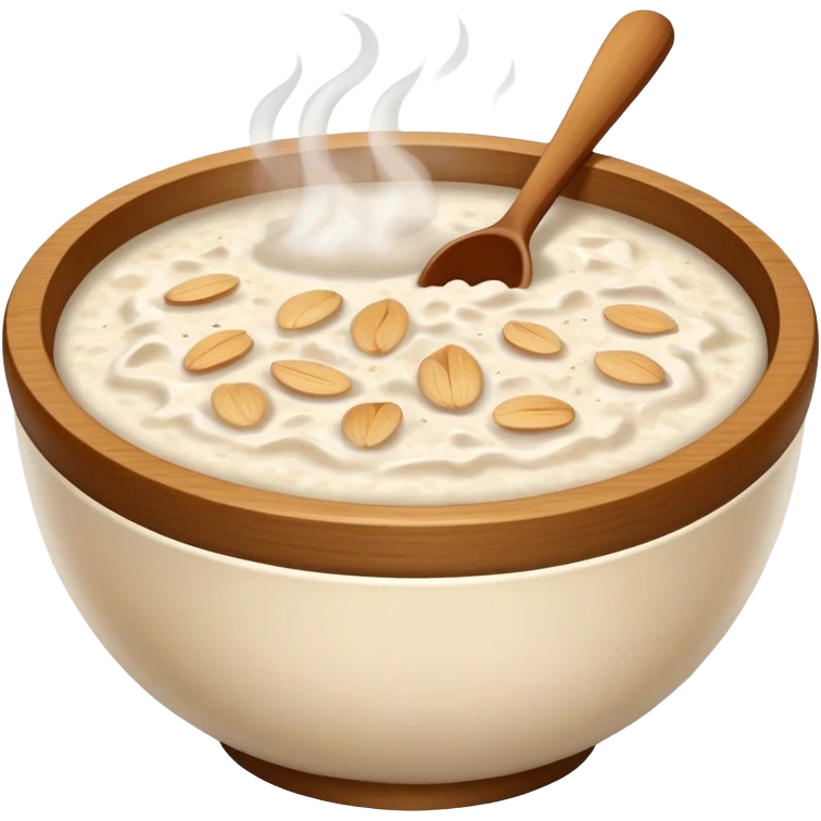 bowl of hot porridge with steam emoji