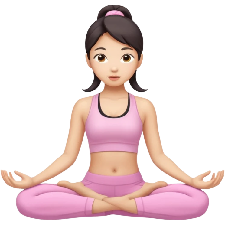 asian yoga girl light pink clothes  emoji