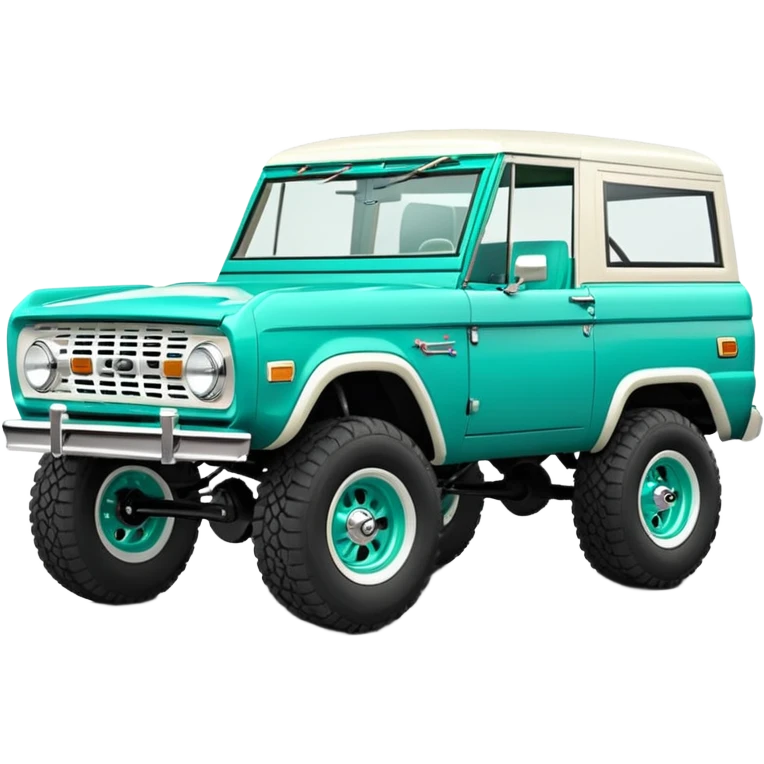 turquoise green classic ford bronco with ansen slot alminum wheels emoji