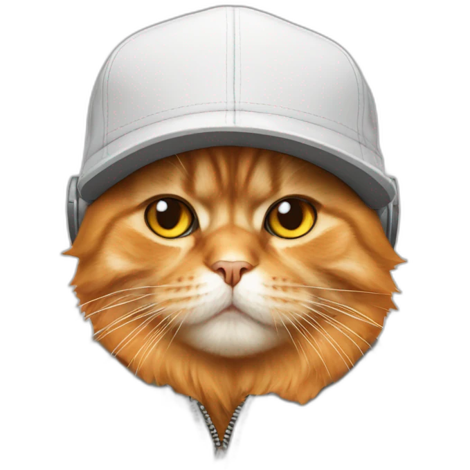 orange persian cat as a rapper emoji