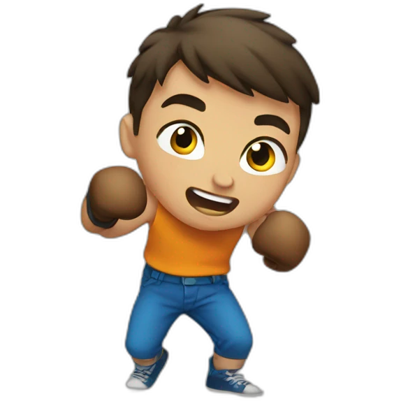 Boy punching emoji