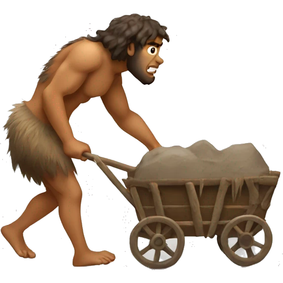 caveman pulling cart l emoji
