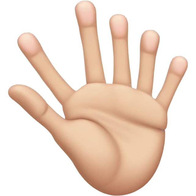 A hand with 5 fingers: the thumb, index finger, and pinky extended, while the middle and ring fingers are folded down emoji