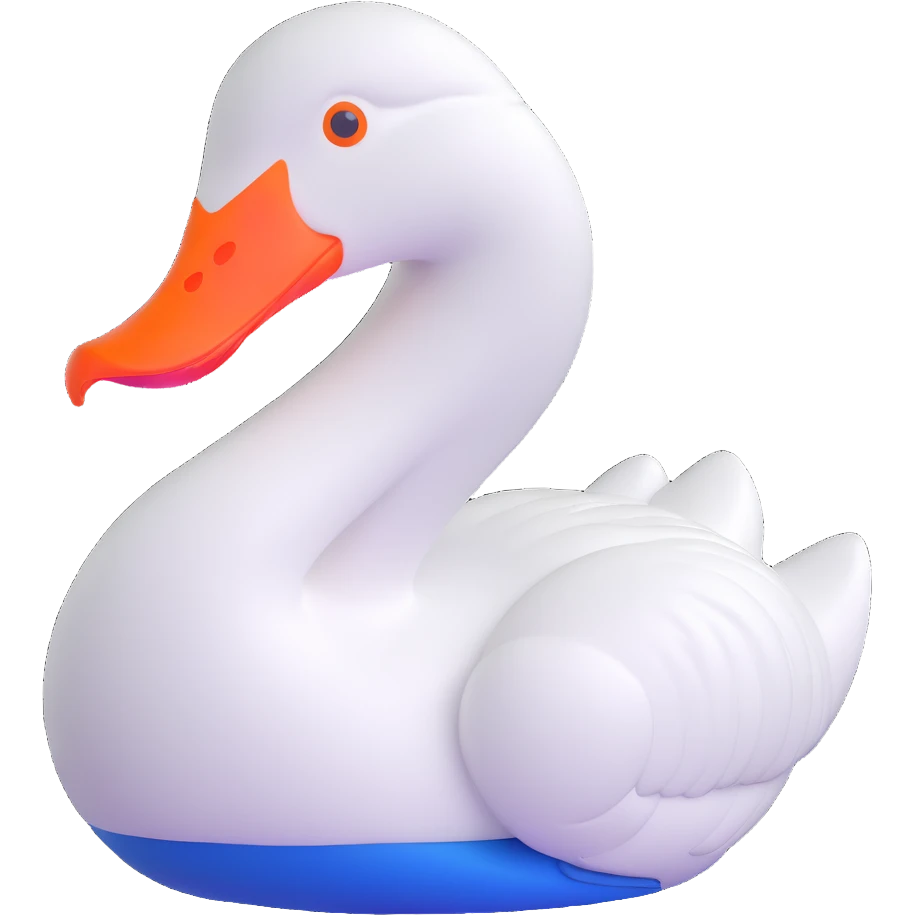white goose with orange beak and blue eyes emoji