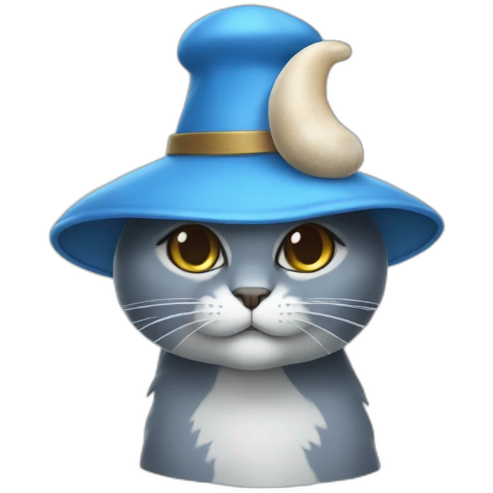 blue cat with mushroom hat emoji