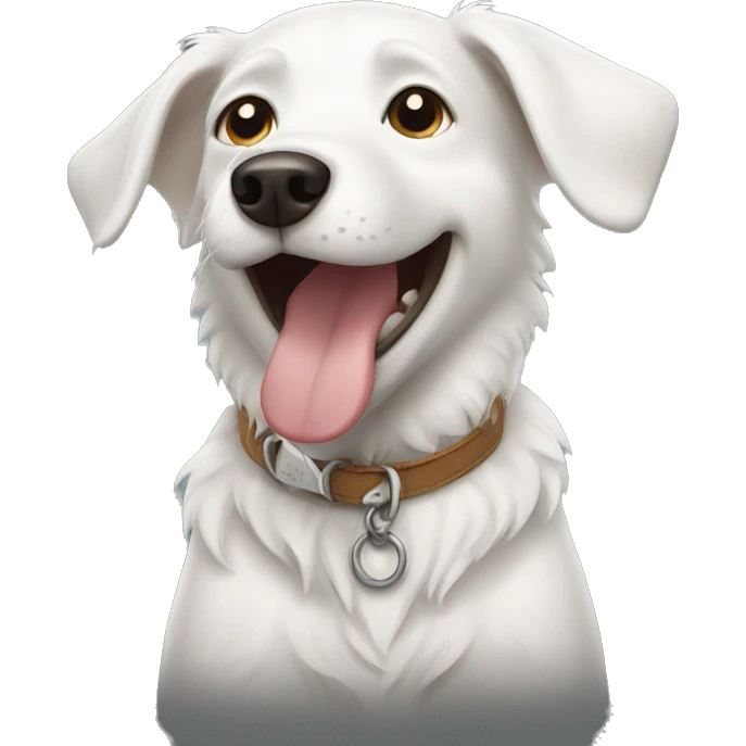 white dog happy emoji