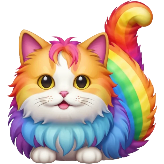 Cat farting rainbows emoji