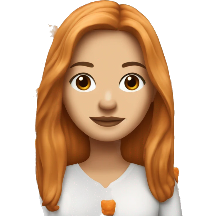 white girl with long brunette hair holding buffalo chicken dip emoji