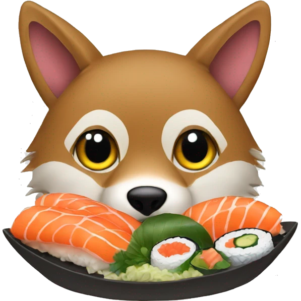 coyotes eating sushi emoji