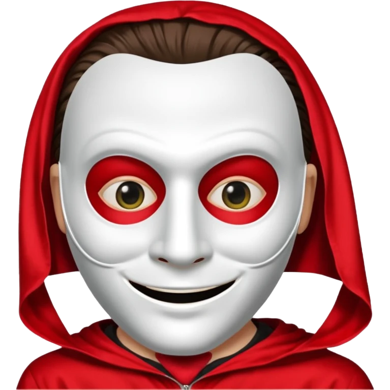 Emoji de la película La casa de papel máscara y la ropa rojo y la máscara realista  emoji