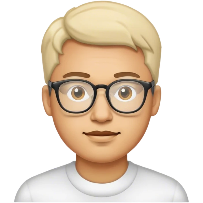 male portrait in glasses without surprised look emoji