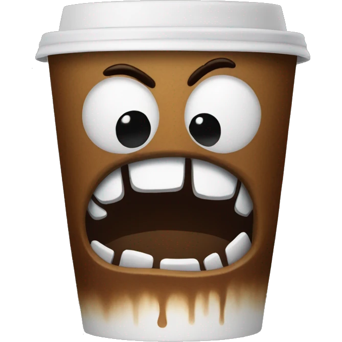 coffee cup scary monster  emoji