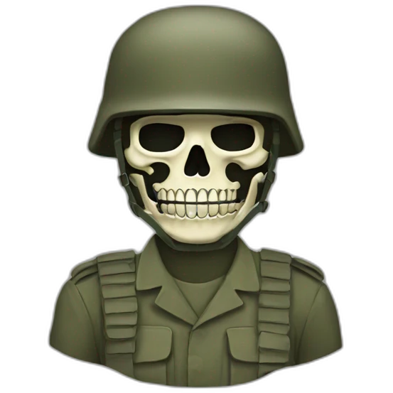 Military in a skeleton mask emoji