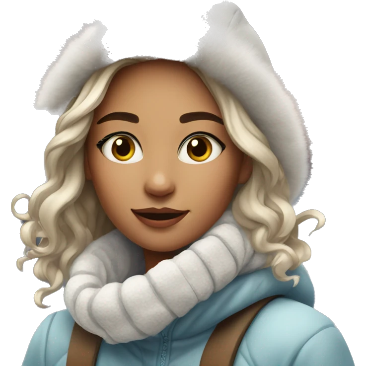 beautiful girl on a winter vibe emoji