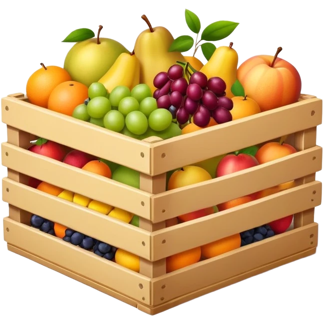 A crate of different fruites emoji